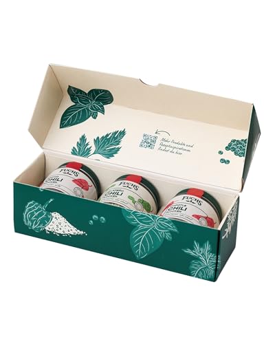Fuchs Gewürze - Chili Geschenkbox 'Besondere Chilis' – 3 feurige Chilisorten in hochwertigen...