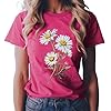 Women's t-Shirts Sunflower Shirts Vintage Flower Graphic Tees Shirts Inspirational Tees Casual Shirt Tops Womans Tops (XL) #2