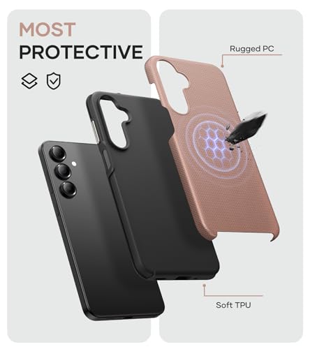 Image of Vihibii for Samsung Galaxy A16 Case with [2X Screen Protector], Shockproof Soft Silicone Inner Case & Rugged Hard Outer Cover [Double Layer Protection] Phone Case for Samsung A16 5G 2024, Rose Gold