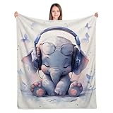 ALIFAFA Manta de elefante, decoración de elefante de