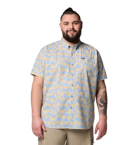 Chemise à manches courtes imprimée pour homme coupe classique col boutonné taille 1X