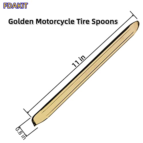 Fdakit 2 Pieces Motorcycle Tire Spoons 11" Golden Dirt Bike Tire Spoons Bike Tire Levers Tire Irons Tire Changing Tools For Motorcycle Dirtbike Bicycle Mountain Bike Electric Vehicles #TOP4