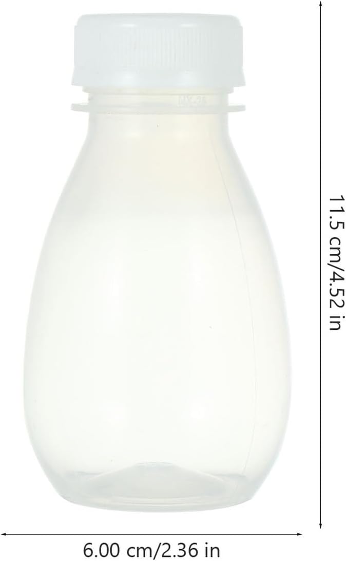 30pcs 200ml Pp High Temperature Resistant Plastic Drink Bottles with White Caps Milk Yogurt Juice Storage Containers for Kitchen and Beverage Use