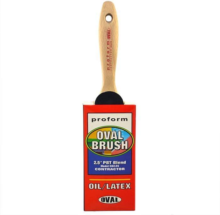12-Pack of 2-1/2” Proform CO2.5S 70/30 Blend Straight Cut Paint Brush, Oval Handle