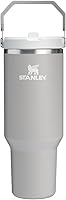 Vista 60 de Stanley IceFlow - Vaso con pajilla abatible con asa, de 20 onzas, tapa giratoria y popote abatible, botella de agua resistente a fugas, acero