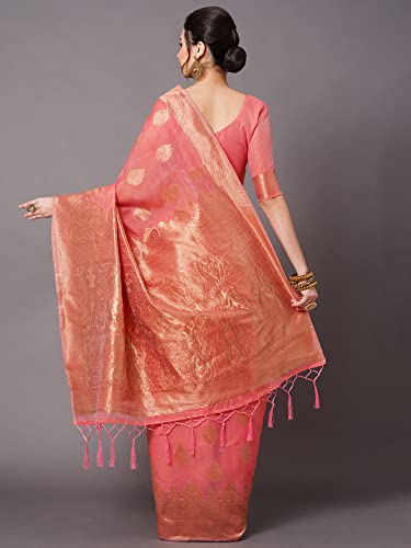 Image of AKHILAM Women's Cotton silk Woven Design Saree With Unstitched Blouse Piece(COTFLW09 Parent)