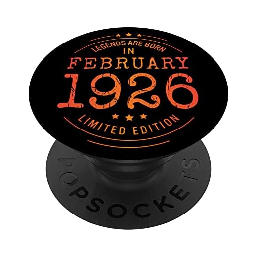 Cumpleaños Febrero 1926 Edición Limitada Regalo February PopSockets PopGrip Intercambiable