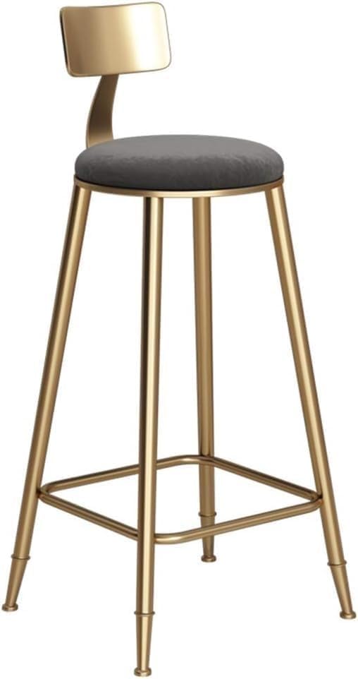 YZYSHA Bar stools with Gold Metal Legs Kitchen Breakfast Height Footrest Counter Pub(Grey,78cm)