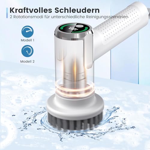 FIVAVA Elektrische Reinigungsbürste,Electric Cleaning Brush,Spin Scrubber,2 Reinigungsmodi Elektrische Bürste zum Putzen,Fugenbürste Elektrisch Geeignet für Zuhause