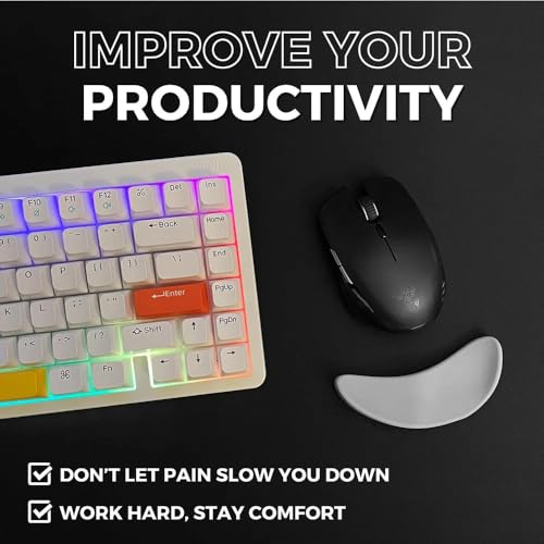 Image of Sage Ergonomic Wrist Rest for Mouse - Right-Handed Gliding Palm Support Pad with 10 Extra PTFE Skates, Pain Relief for Carpal Tunnel & RSI, Non-Slip, Lightweight Desk Accessory for Office (White)