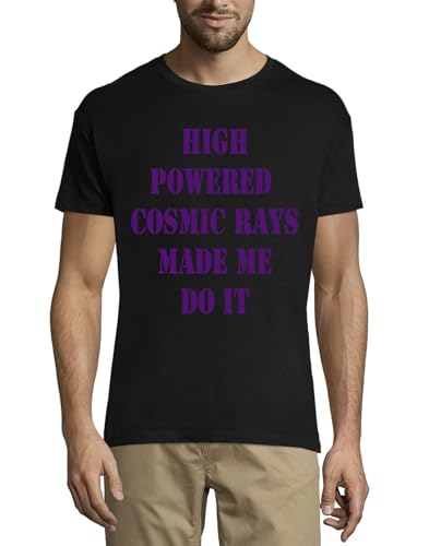 T-shirt cosmique col rond coton noir pour homme look original