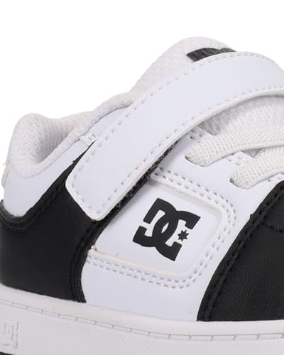 DC Kids Sneaker Skate Shoe, Black/White, 9 US Unisex Toddler2