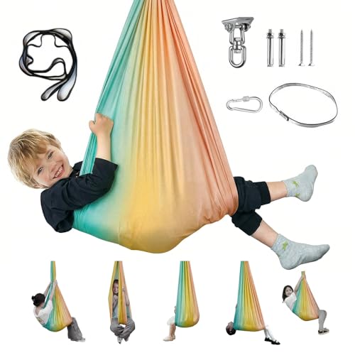 Aokitec Sensory Swing for Kids & Adult, Indoor Outdoor Cuddle Hammock Chair