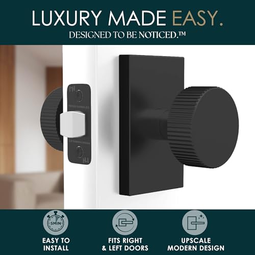 Mega Handles Ribba Passage Door Knob Matte Black (1-Pack) - Hallway No Lock by Mega Handles - Used condition - Image 2