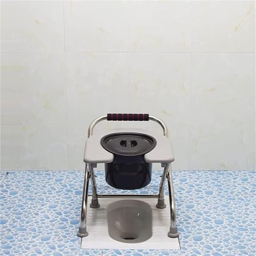 Chaise percée pliante et légère : siège de toilette portable - 7
