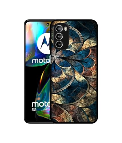 Image of Fractional Pattern Design Premium 2D Printed Metal Back Case Cover for Motorola Moto G52 4G / Moto G82 5G
