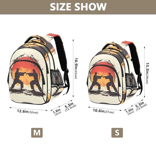 Karate Master Backpack for Kids Elementary School Bag Boys Girls Bookbag Travel Backpack Daypack3