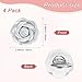 M METERXITY 4-Pack Decorative Rose Shoe Clips, Faux Leather Removable Fashion Flower Shoe Clips Buckle for Women Dress/Shoes/Heel, Brooches Charm Embellishments [Silver Tone]
