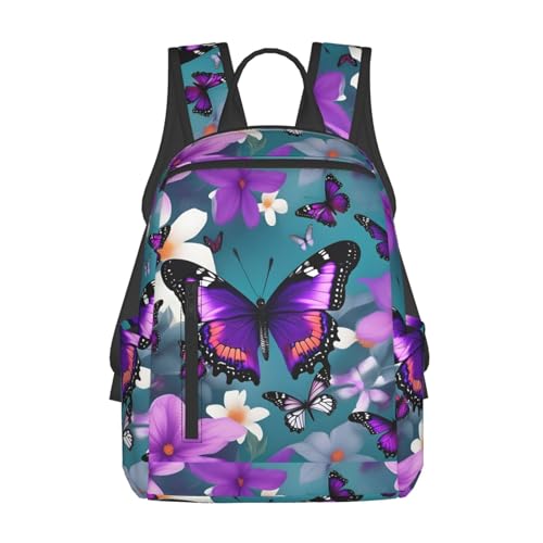 Sac à dos de voyage léger et compact avec motifs fleurs pour femme