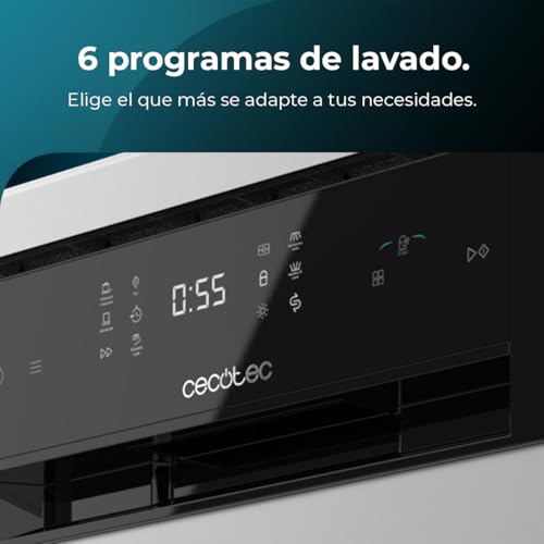 Cecotec Lavavajilla Bolero Aguazero 4201 Inox E. 1850 W, 11 cubiertos, 6 programas, Clase E, Dual Zone Wash, Comienzo Diferido, Electronic AquaStop, Panel Táctil, 45cm de ancho - imagen 4