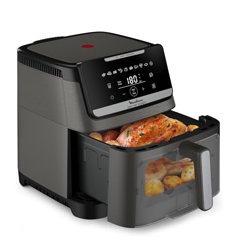 Moulinex Easy Fry Silence 7L, Friggitrice ad Aria Silenziosa e Compatta, Fino a 8 Persone, Frontale...