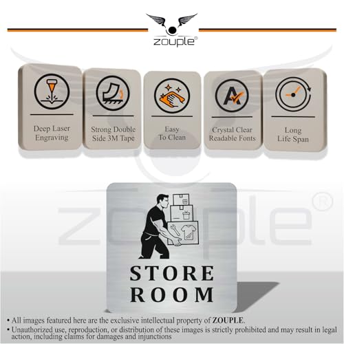 Image of STORE ROOM Sign, 6x6 Inch, Durable Steel, Self-Adhesive