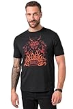 Imprimé barbecue JP 1880 Hommes Grandes Tailles L-8XL T-Shirt, Manches Courtes et imprimé Barbecue Noir 6XL 846123100-6XL