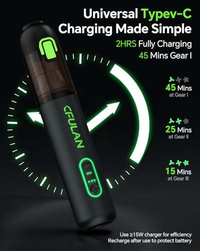 Image of Car Vacuum Portable Cordless, 21000Pa 4-in-1 Handheld Mini Vacuum Cleaner with 8 Attachments, 3 Suction Modes, One-Touch Empty, Type-C Charge, Hand Vacuum for Car, Home, Keyboard, Small Job