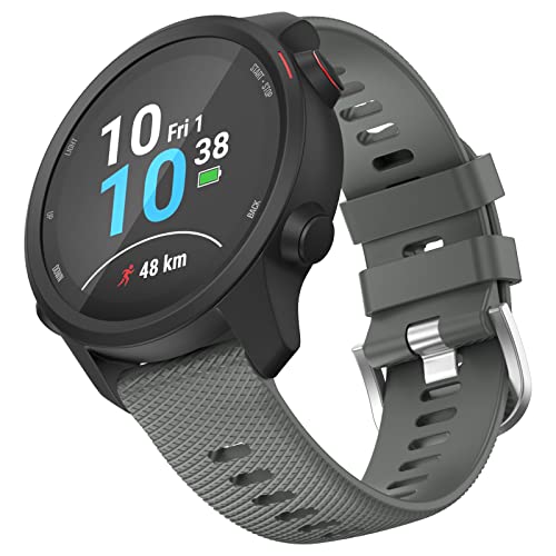 Correa de silicona para reloj Garmin 20 mm Gris miniatura 1