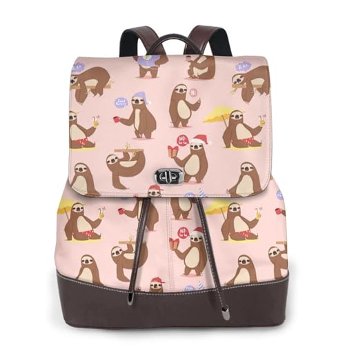 Sac à dos voyage chic en cuir noir paresseux pour les trajets urbains