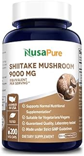 NusaPure Shiitake Mushroom Extract 9000mg 200 Veggie Capsules (Non-GMO & Gluten-Free)