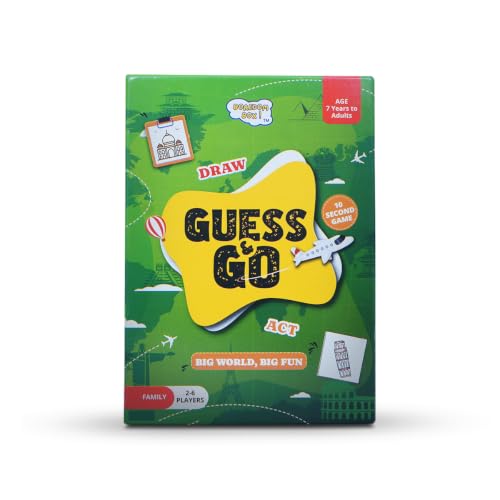 Image of Guess & Go Travel Card Game for Kids, Teens & Adults | Draw, Guess & Act Family Party Game | Fast-Paced 10 Second Challenge | Educational Geography Fun | 2-6 Players | Age 7+