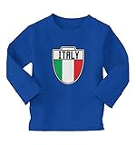 Italy - Country Soccer Crest Long Sleeve Toddler Cotton Jersey Shirt (Royal Blue, 4T)