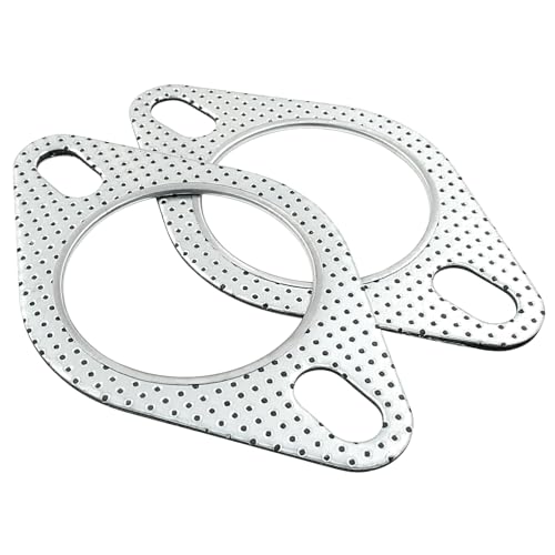 Image of 2PCS 2.5 inch Car Exhaust Gasket, 2-Bolt Manifold High Temp /High Sealing Flange Car Accessories Exhaust Converter Gasket