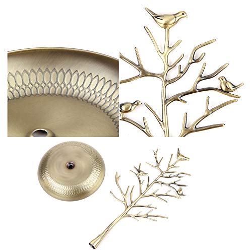 Well-Strong Jewelry Tree Necklace Earring Holder Modern Cute Bird Jewelry Stand For Women Girls Teen Gold #TOP5