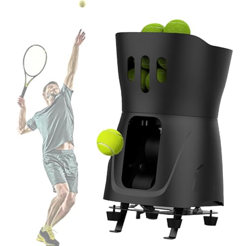 VNATWGOO Professional Tennis Ball Pitching Machine, Cordless Electric Tennis Ball Trainer, 65 Ball Capacity Launcher, with Customizable Practice Configurations