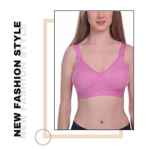 Image of Viral Girl Women's Wire-Free Cotton Hosiery Bra | Non-Padded, Full Coverage, Adjustable Straps | Soft Comfortable Innerwear with Hook & Eye Closure for Everyday Use