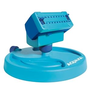 Aqua Joe AJ-OSPR20 Mini Oscillating Sprinkler on Sled Base – 20 Nozzles, 4 Spray Patterns, up to 4,250 sq. ft. Coverage