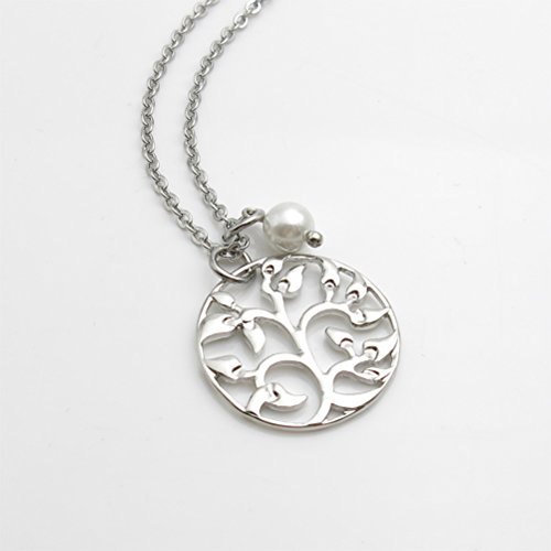 Idlan Wedding Gifts Wedding Jewelry Mother Of The Groom Necklace Family Tree Necklace Mother's Day Gift(Silver) #TOP2