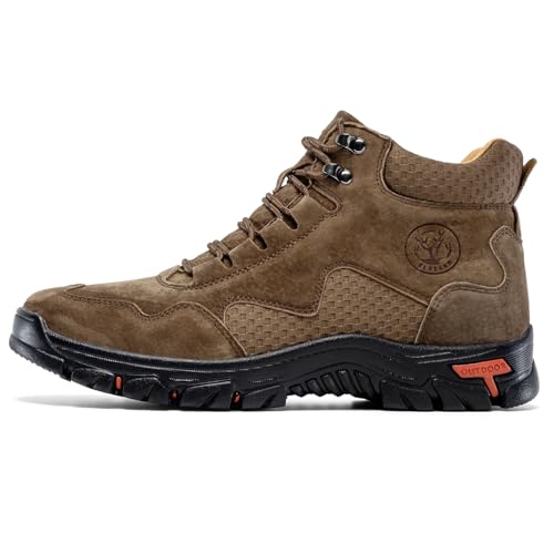 Image of FLYLAND Men's Chukka Boots Casual Leather Shoes Ankle Shoes Non Slip Breathable Comfortable Mid Top for Outdoor Driving Walking