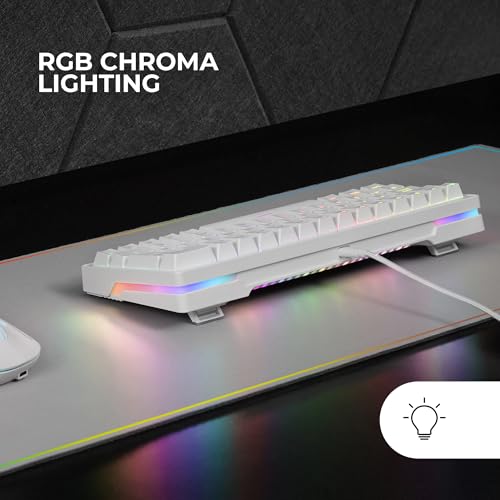 MARSGAMING MKMINIPRO, Tastiera Meccanica Ultra-Compatta 60%, Switch Meccanici Hot-Swappable, RGB Chroma, Tastiera Gaming Antighosting, Multipiattaforma, Interruttore Marrone, Spagnolo, Bianco - Tastiera gaming - Immagine 3