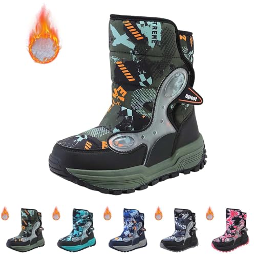 Snow Boots for Toddler Kids Snow Boots Boys Girls Mid Calf Water Proof Warm Faux F𝐮r Lined Insulated Winter Boots3