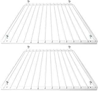 SPARES2GO Fridge Shelf Compatible with Dometic Refrigerator Freezer (Pack of 2 Shelves, White, Adjustable, Plastic Coated, Extendable Arms)