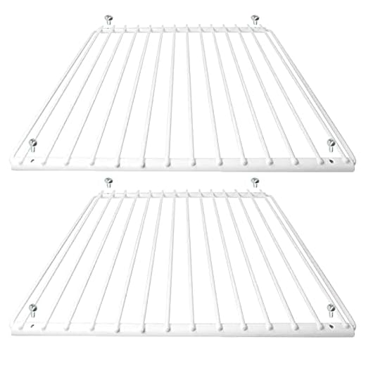 SPARES2GO Universales Ajustables Extensibles Refrigerador Congelador Estantes (Paquete de 2, Recubiertos de Plástico Blanco)