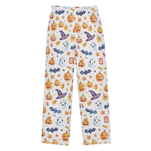 Halloween Pajama Pants Halloween Pumpkin Bat Print Long Sleep Pants Lounge Bottoms