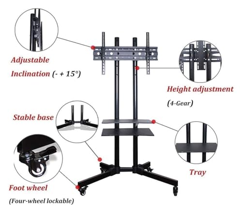 Soporte móvil para TV con ruedas y ajuste múltiple miniatura 2