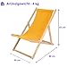 IMPWOOD Liegestuhl klappbar Holz - Sonnenliege aus Buchenholz bis 120 Kg Holzklappstuhl für Balkon, Strand und Terrasse & Camping - Gartenliege Strandliege (Gelb)