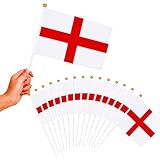 50 banderas de mano de San Jorge de Inglaterra para ondear la mano de tela, mini banderas inglesas para rugby, cricket, Copa del Mundo de Real, apoyo para el