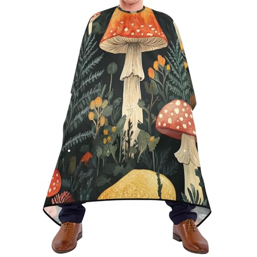 Kigai Mushroom Hair Cutting Cape for Men & Women Waterproof Barber Cape Professional Hairdressing Salon Styling Apron with Adjustable Closure Snap