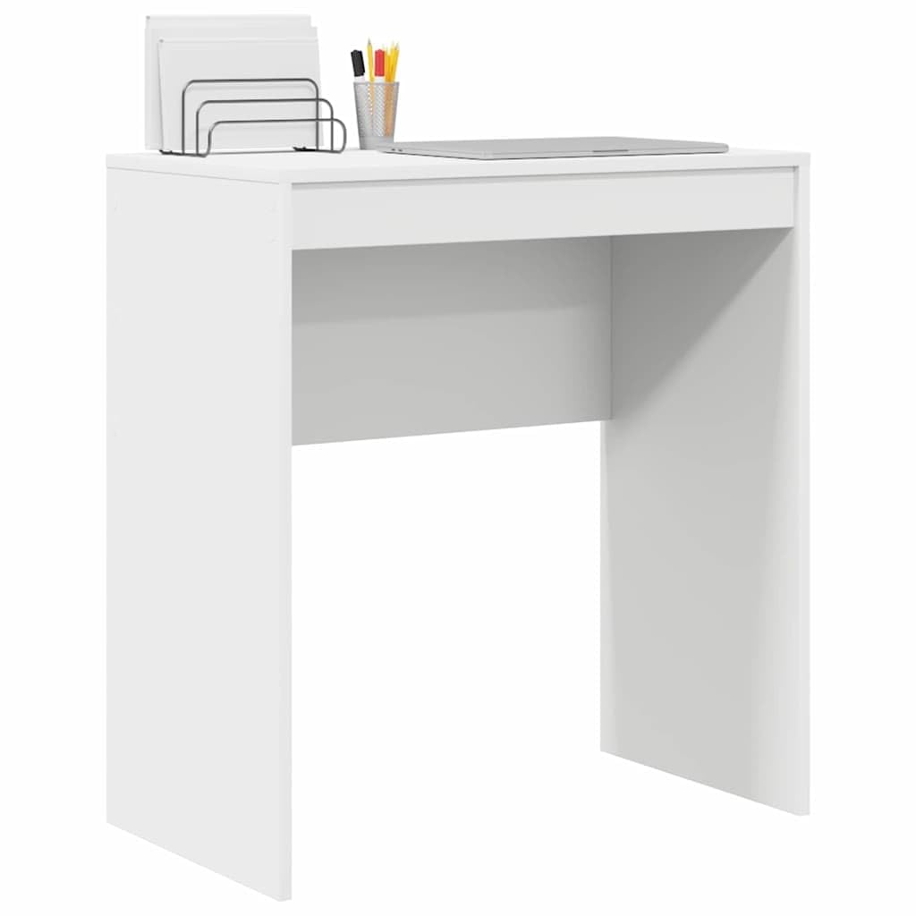 vidaXL Desk White 70 x 40 x 76 cm, Compact Desk, Modern Style, Ergonomic Workspace, Functional Writing Table, Durable Indoor Furniture for Small Rooms